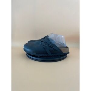 Womens Birkenstock Camden Mule Slip On Clogs Size 7 Black Leather​​